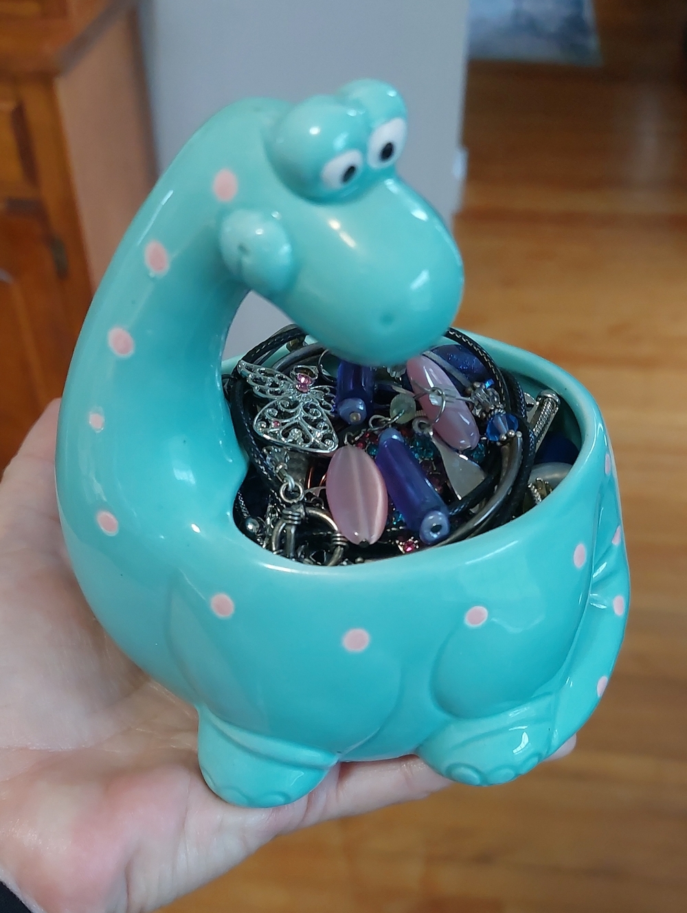 💚3/$30 Vintage 1980s Fitz and Floyd Happy Brontosaurus Ceramic Planter